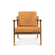 Brandon - Antique Leather Lounge Chair - Brown / Tan