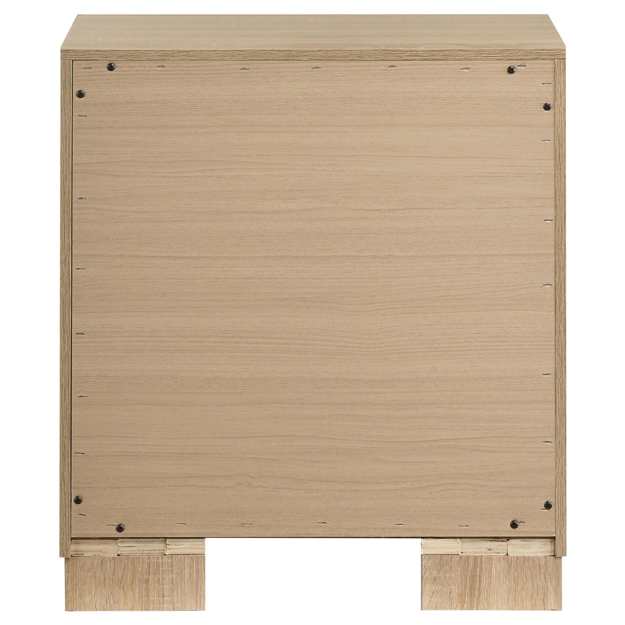 Arielle 2-drawer Bedroom Nightstand with Casters Light Oak