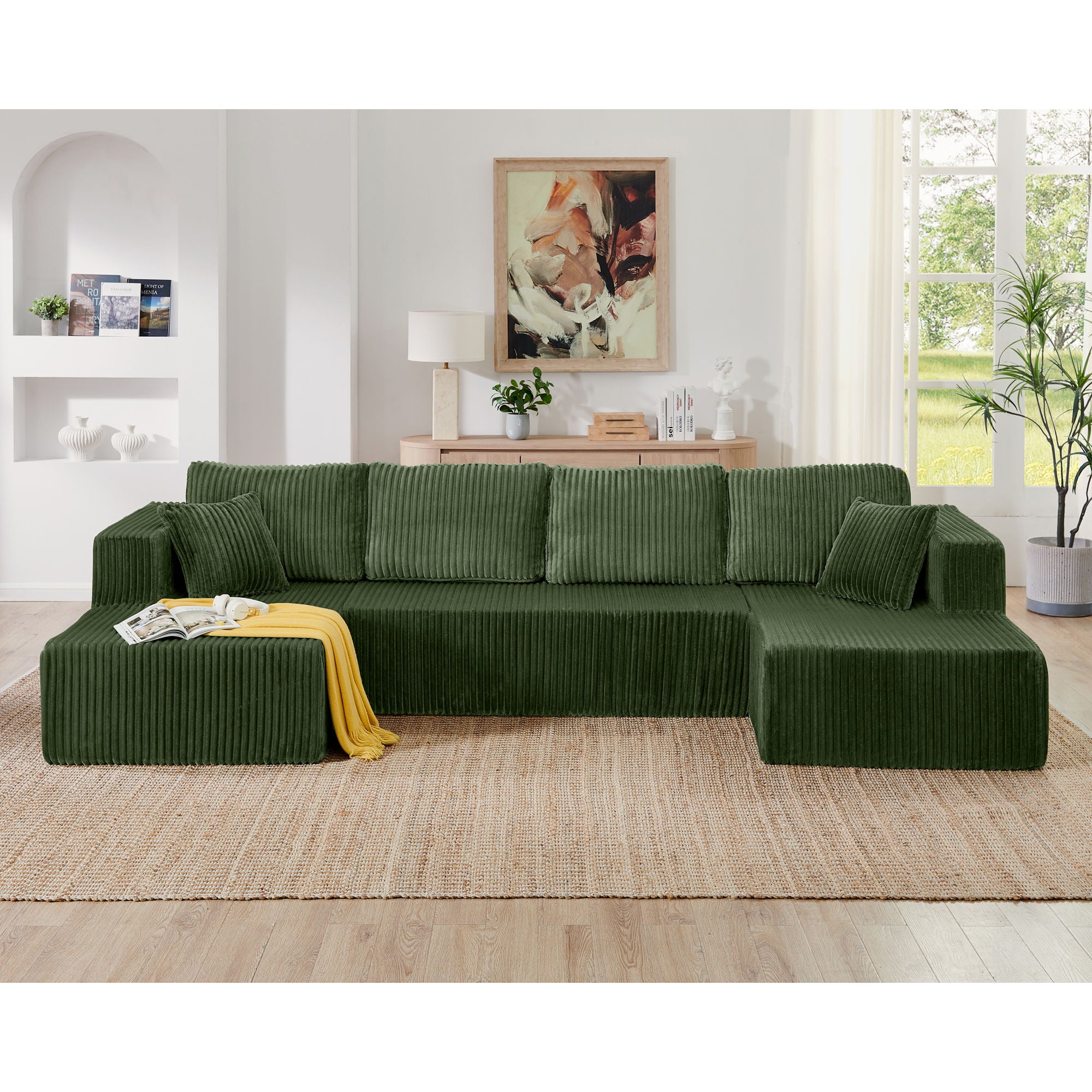 Modern Minimalist U - Shape Modular Sectional Sofa