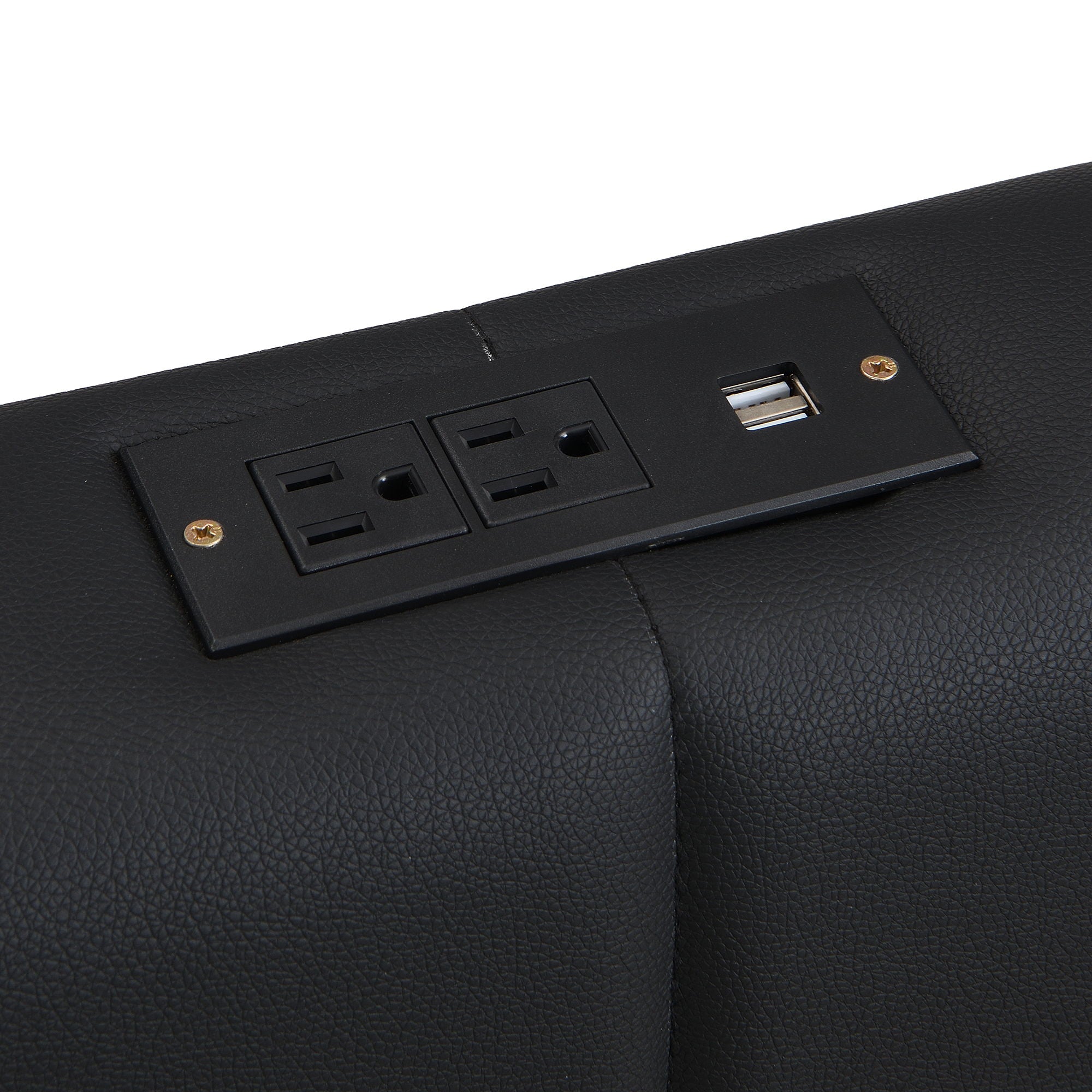 Upholstered Bed With Hydraulic Storage System And LED Light, With Sockets And USB Ports