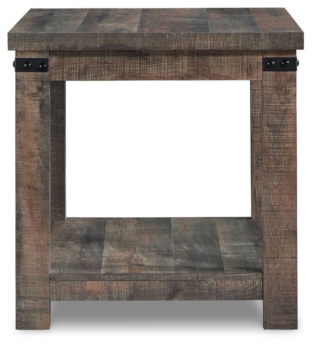 Signature Design by Ashley® Hollum - Rustic Brown - Square End Table | Meri Furniture