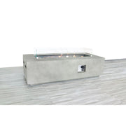 Rectangular Propane Fire Pit Table With Fiber Reinforcement And Adjustable Flame Control - Gray