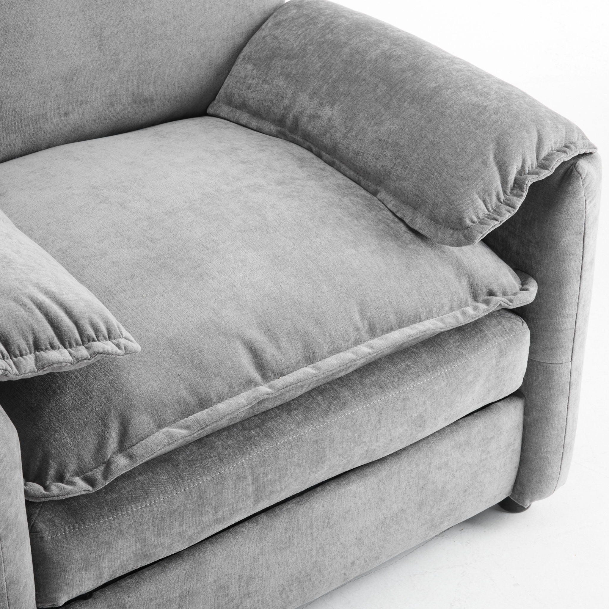 Oversized Reading Armchair With Thick Cushions, High Back Support