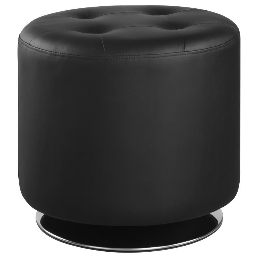 Coaster Fine Furniture Bowman - Round Upholstered Tufted Swivel Ottoman | Meri Furniture