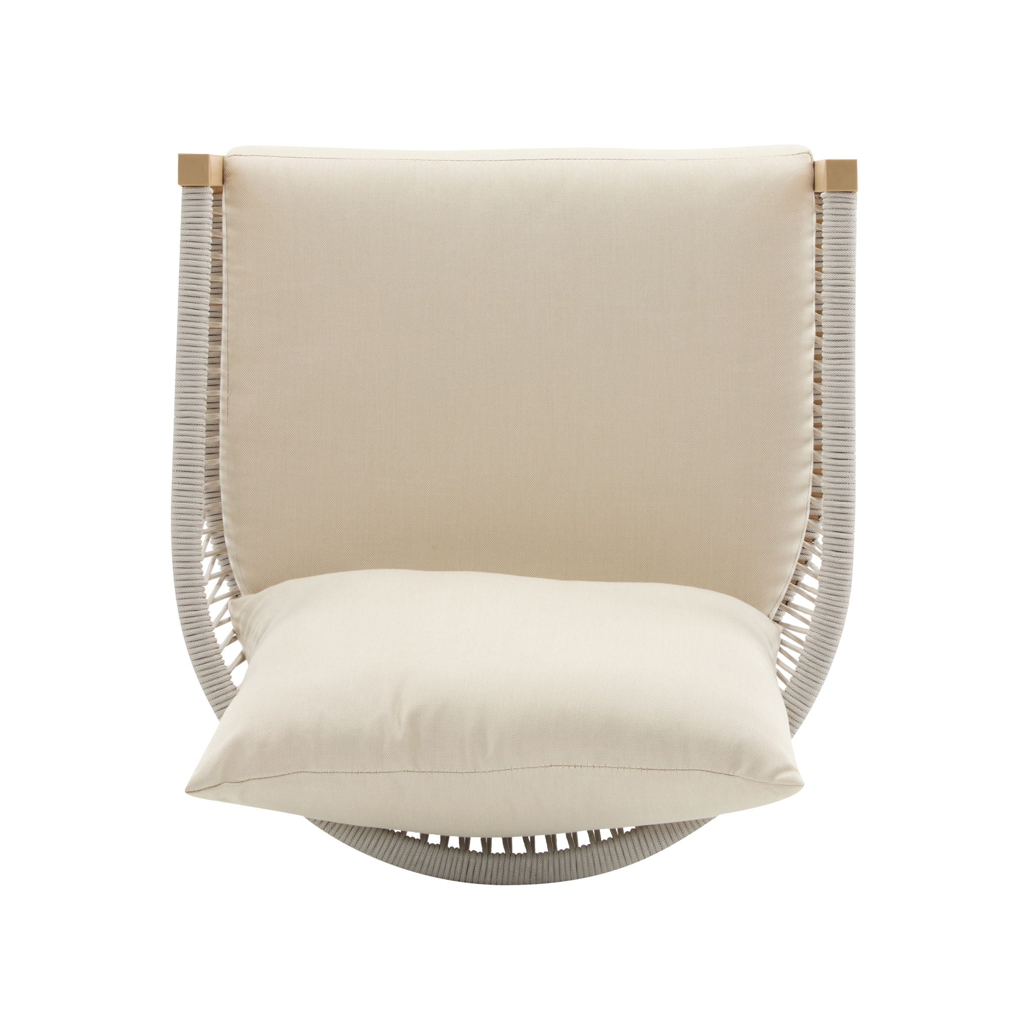 Modern Curved Aluminum Lounge Chair With Stylish Rope Weave Design And Cushioned Comfort For Outdoor