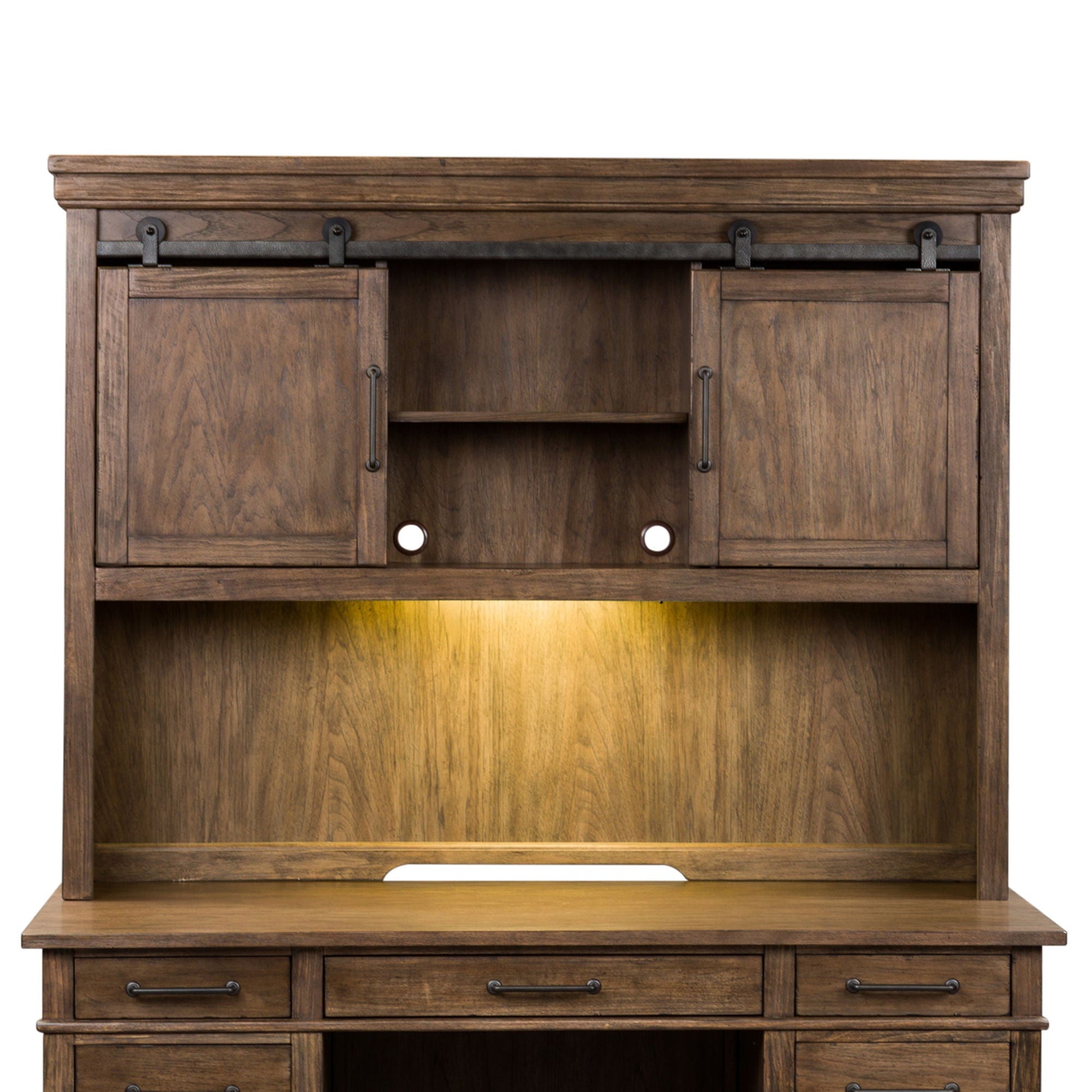 Liberty Furniture Sonoma Road - Credenza Hutch - Light Brown | Meri Furniture