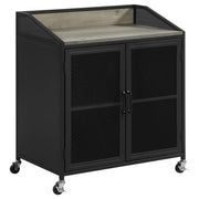 Coaster Fine Furniture Arlette - 2 Door Mobile Home Bar Wine Cabinet - Sandy Black | Meri Furniture