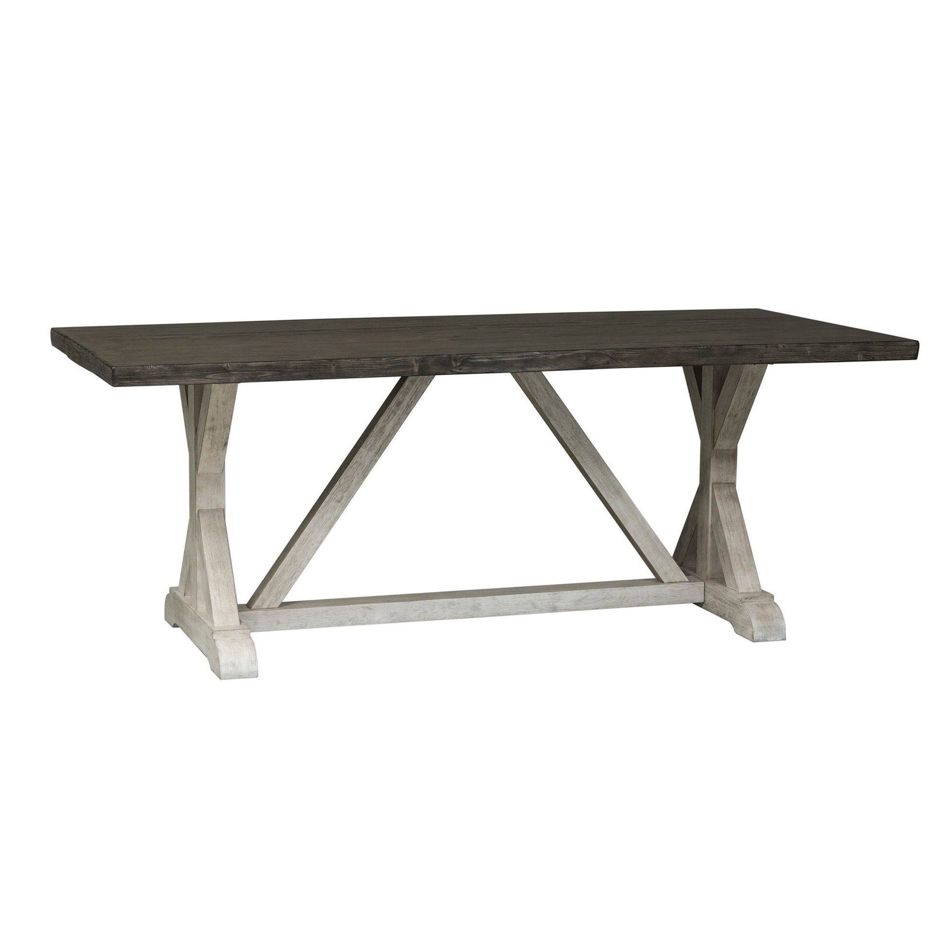 Liberty Furniture Willowrun - Trestle Table - Rustic White | Meri Furniture