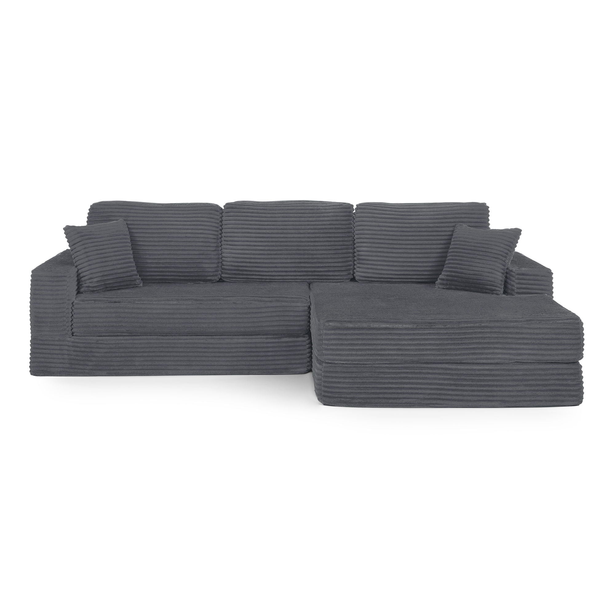 Modern Minimalist L Shape Modular Sectional Sofa, Corduroy Couch