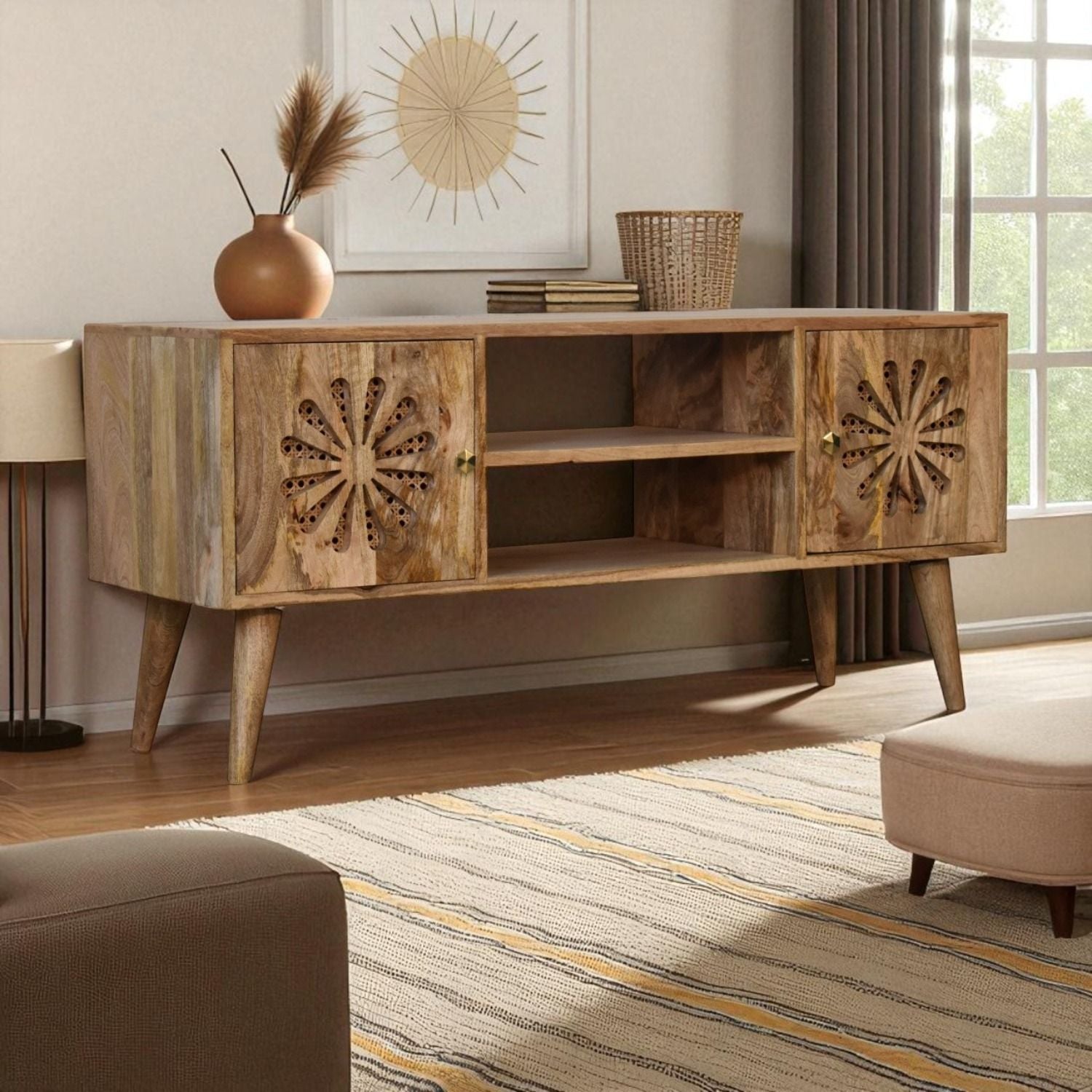 Rosalie - Media Unit - Beige Brown