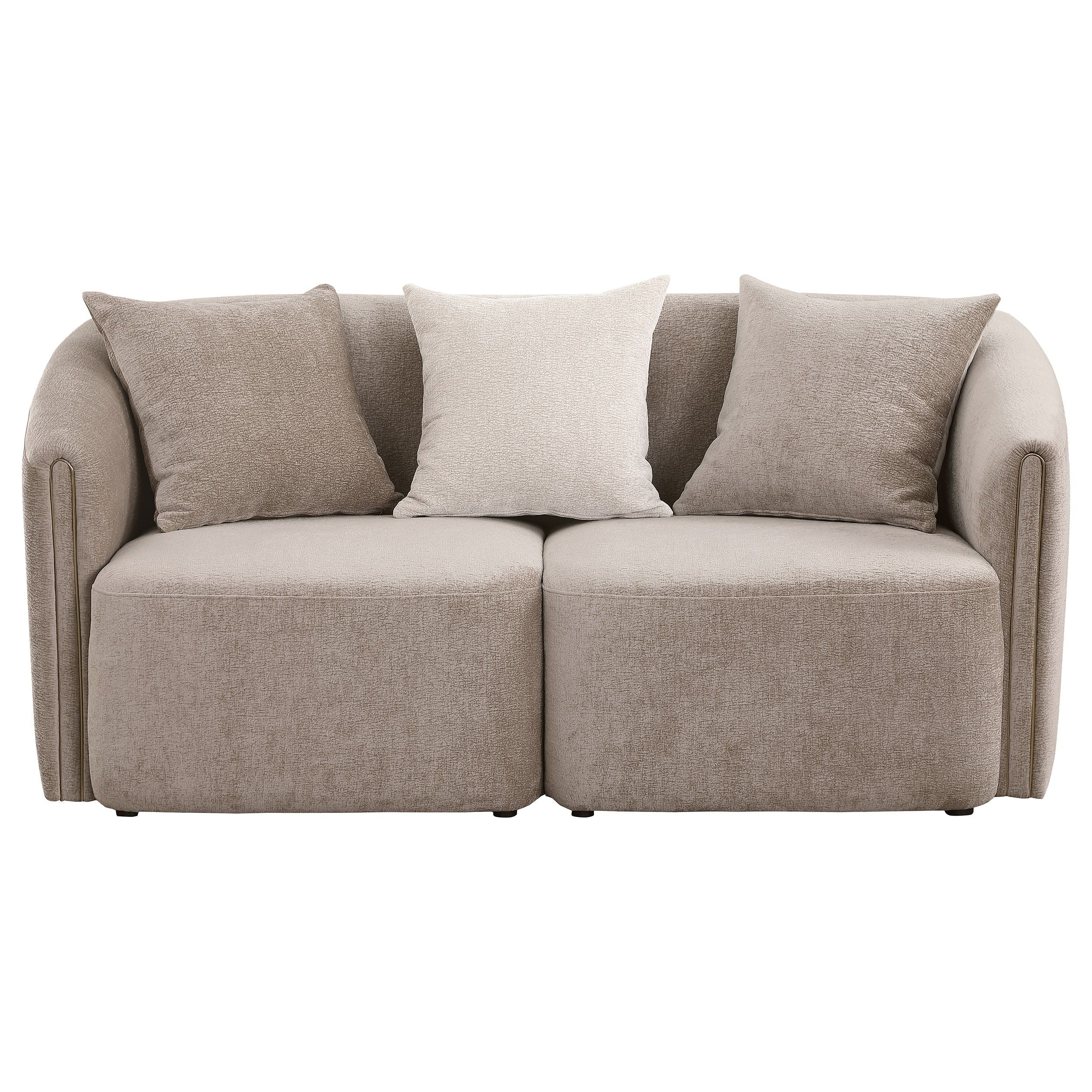 Coaster Fine Furniture Townsend - Chenille Upholstered Rolled Arm Loveseat - Latte | Meri Furniture