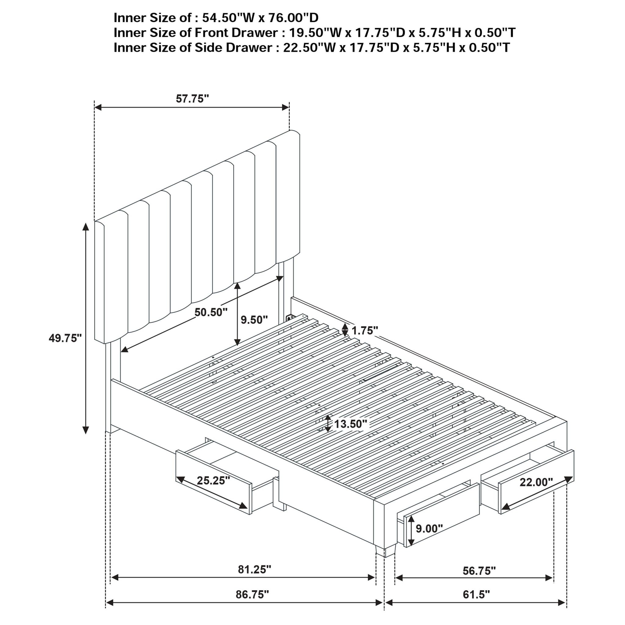 Wheatland 4-drawer Upholstered Full Storage Bed Light Brown