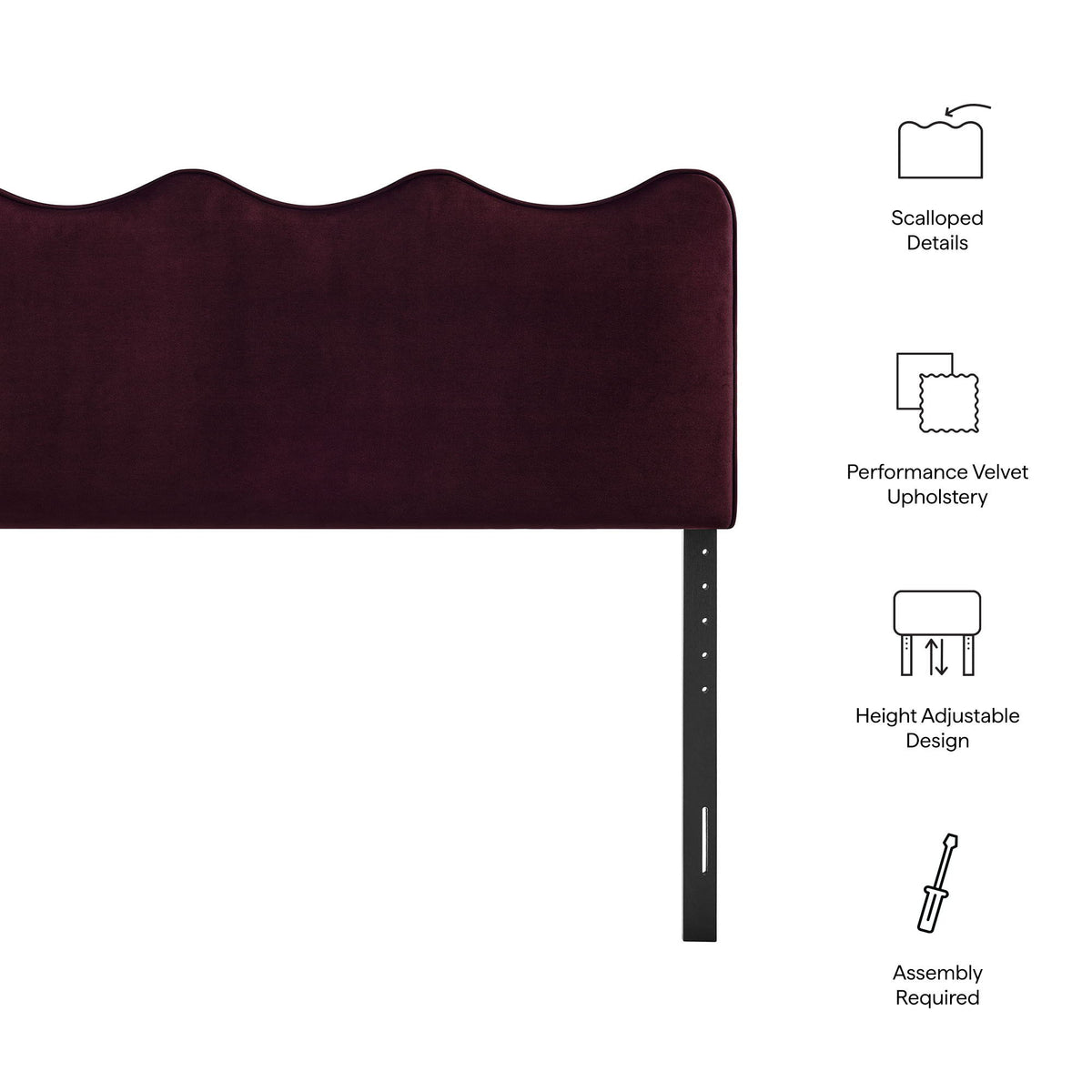 Athena Stain-Resistant Performance Velvet King Size Headboard by Modway