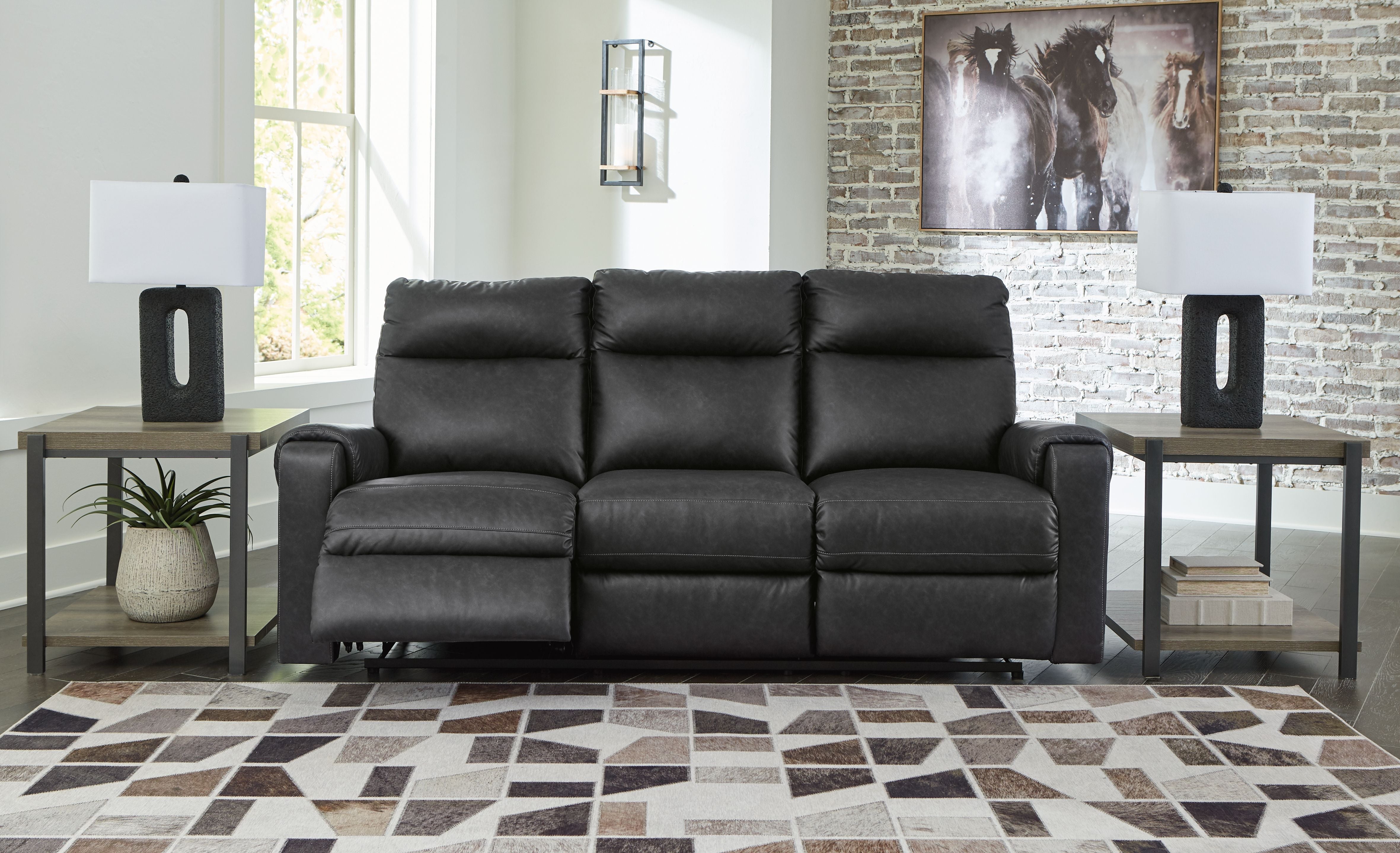 Signature Design by Ashley® Axtellton - Carbon - Power Reclining Sofa | Meri Furniture