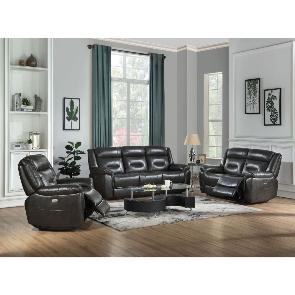 ACME Imogen - Sofa - Gray Leather-Aire | Meri Furniture