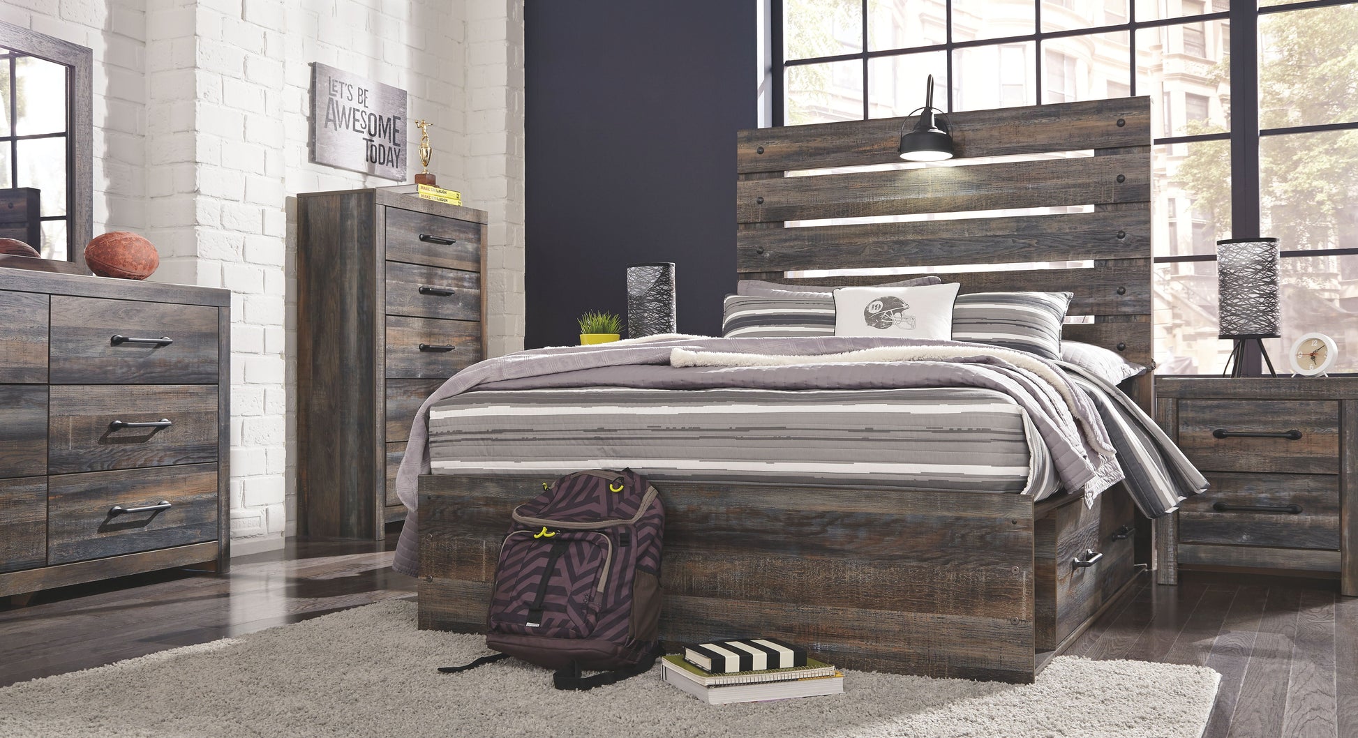 Signature Design by Ashley® Drystan - Panel Bed | Meri Furniture