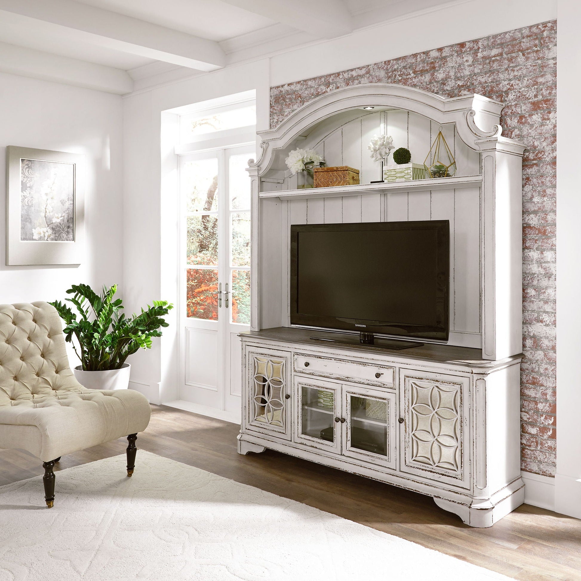 Liberty Furniture Magnolia Manor - Entertainment Center - White | Meri Furniture