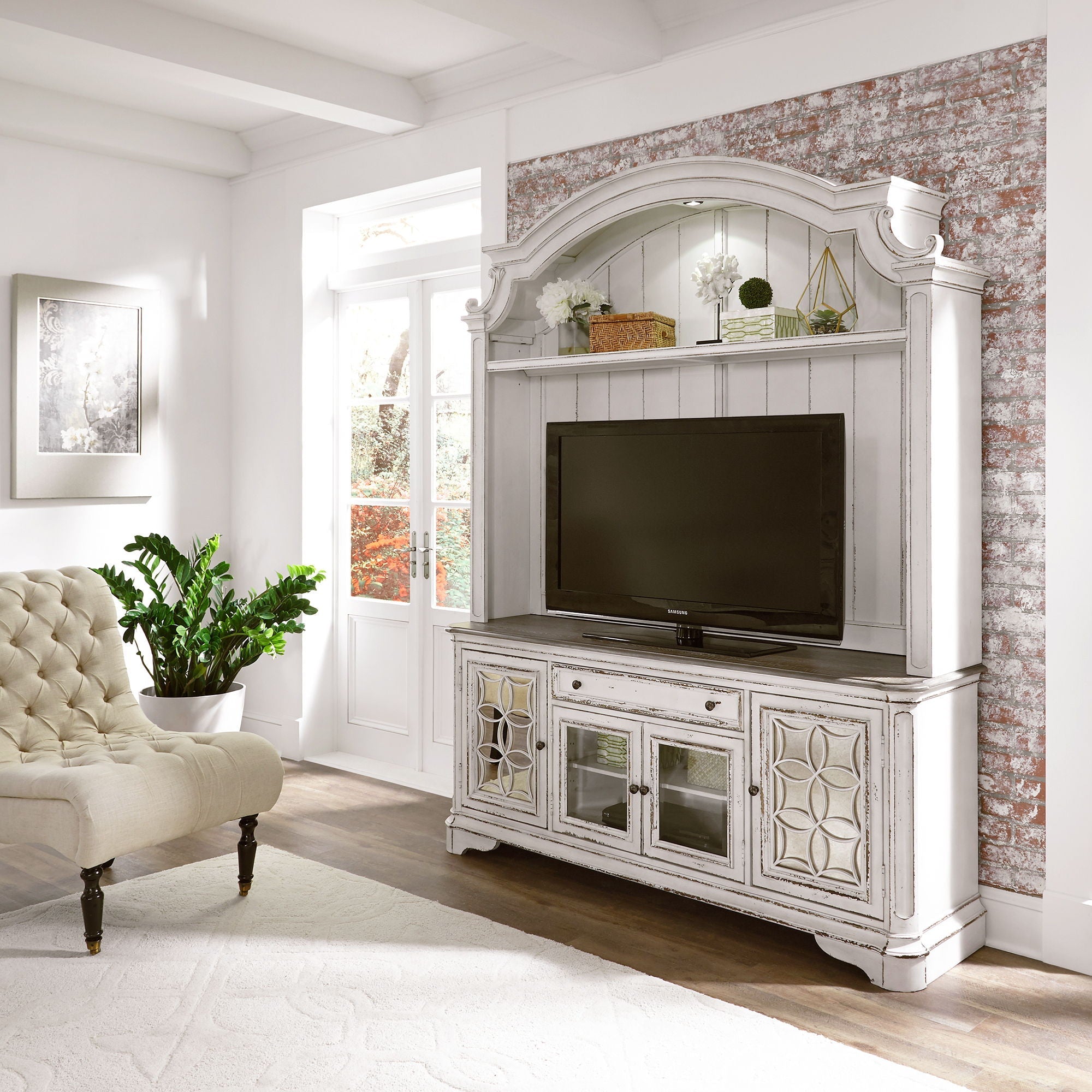 Liberty Furniture Magnolia Manor - Entertainment Center - White | Meri Furniture