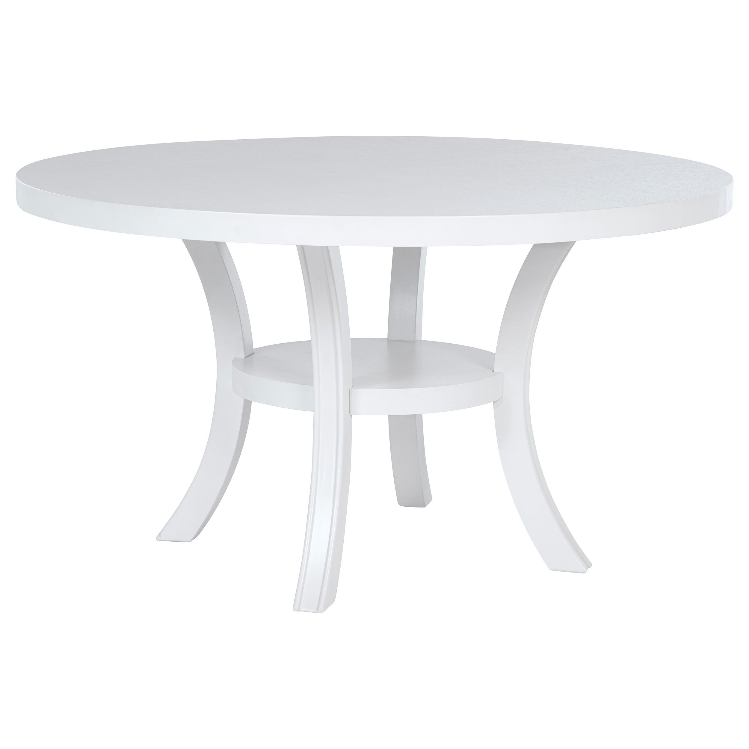 Coaster Fine Furniture Judd - Round Dining Wood Table With Shelf - Pearl White | Meri Furniture