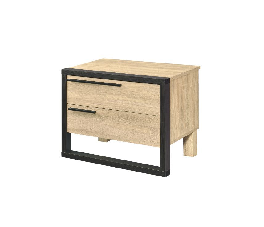 ACME Erasto - Accent Table - Oak & Black Finish | Meri Furniture