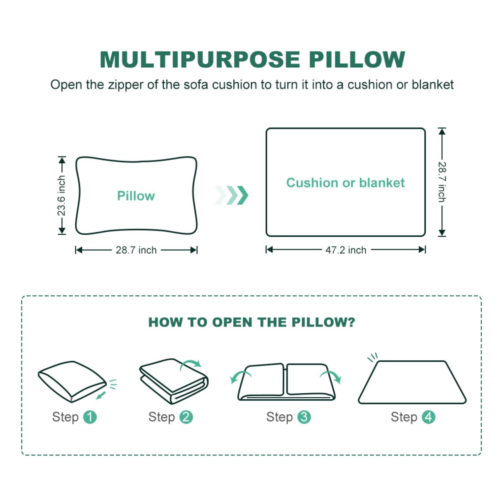 Pull Out Sofa Bed, 3 Seat Convertible Sleeper Sofa With 2 In 1 Pillow And Blanket Set