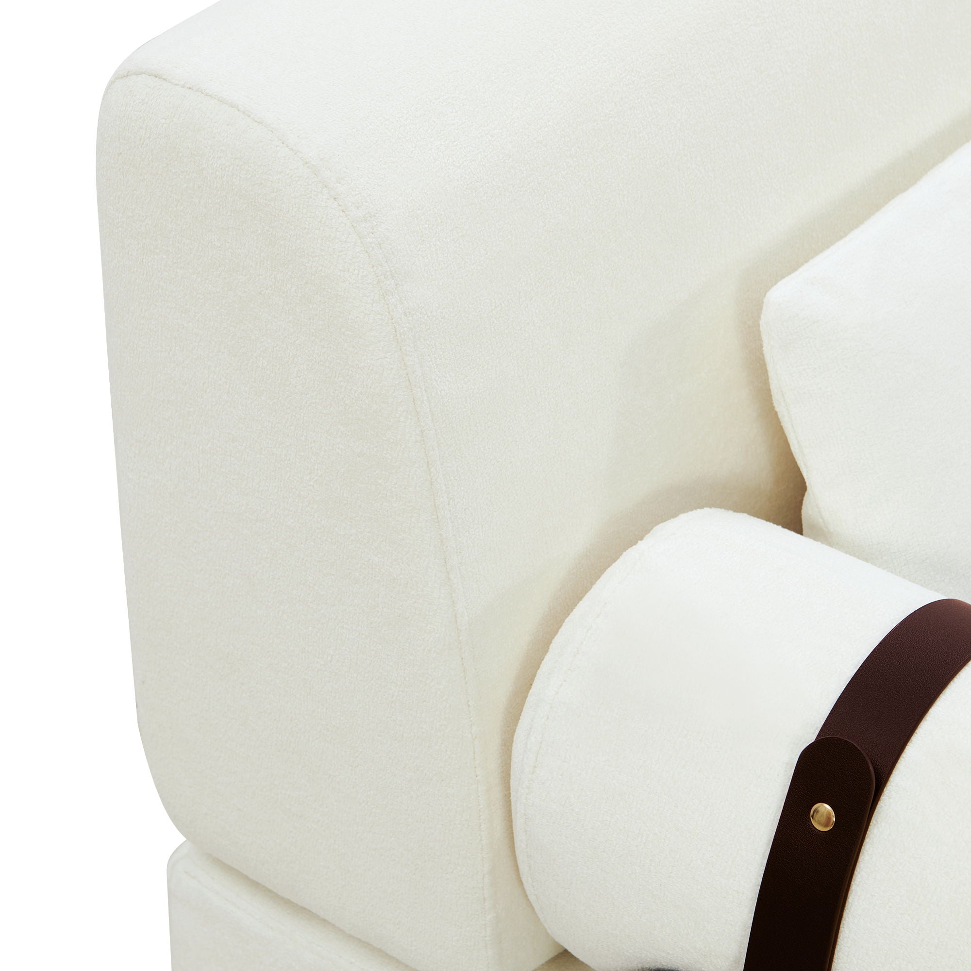 Modern Loveseat Sofa 2 Seater With USB Ports, Cylindrical Armrests