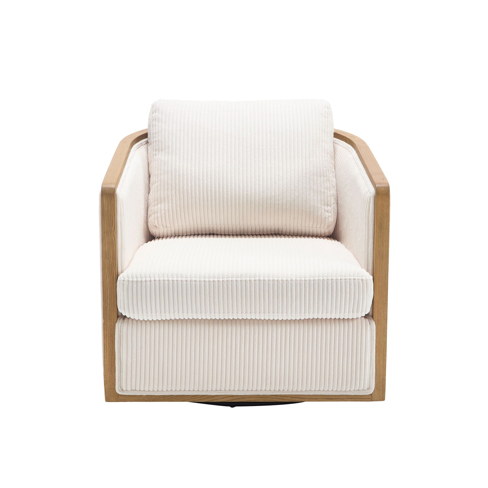 Corduroy Barrel Chair, 360 Degree Swivel