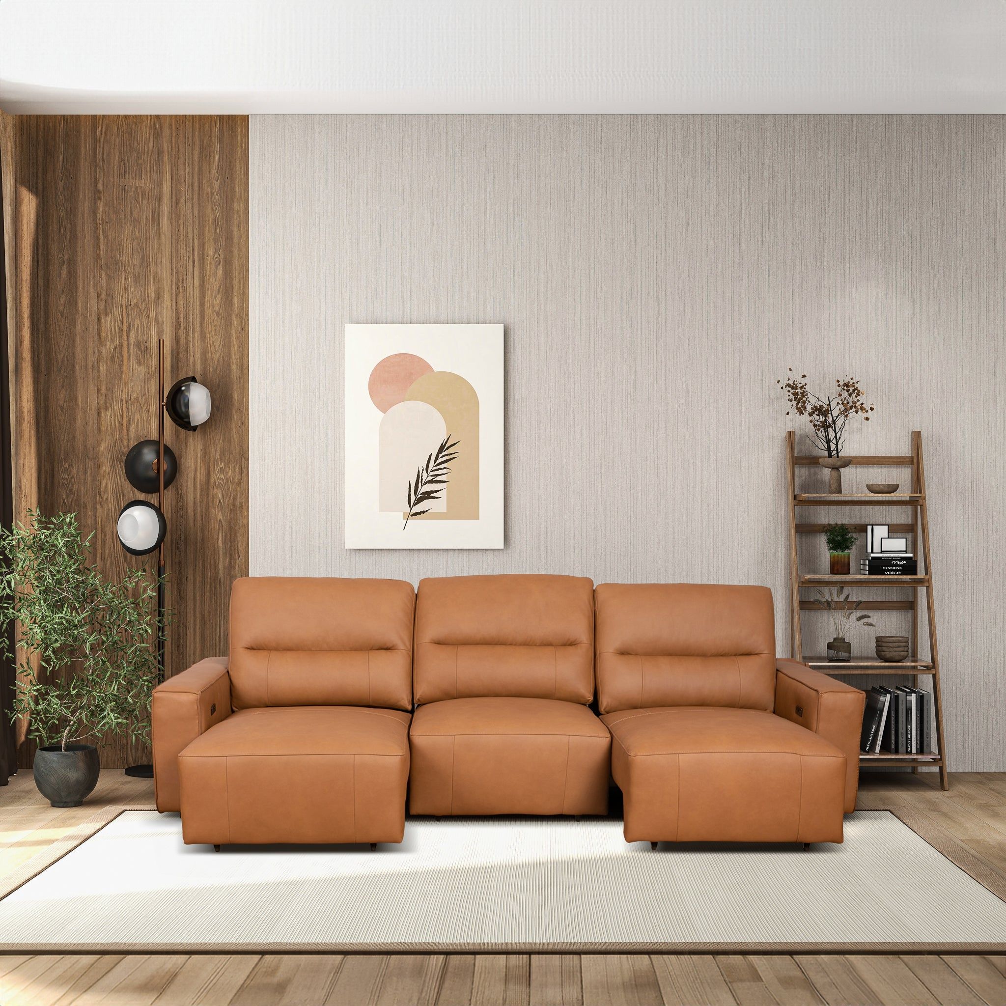 Grant - Triple Power Convertible Sofa - Cognac