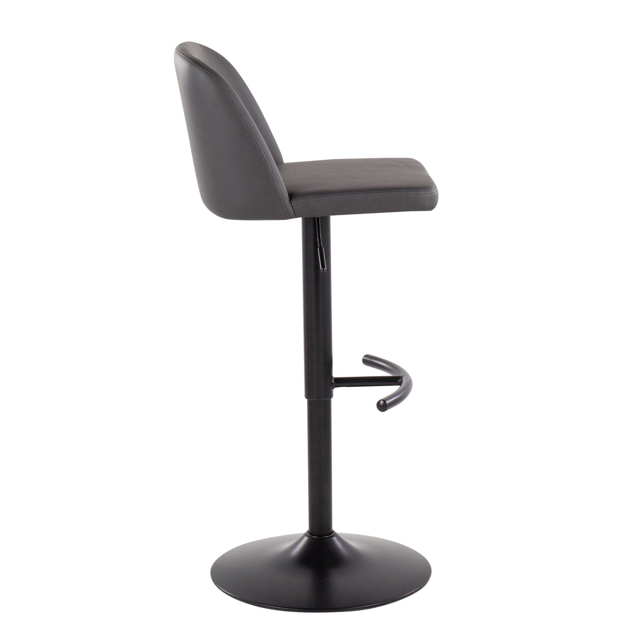 Toriano - Contemporary Adjustable Bar Stool With Rounded T Footrest (Set of 2)