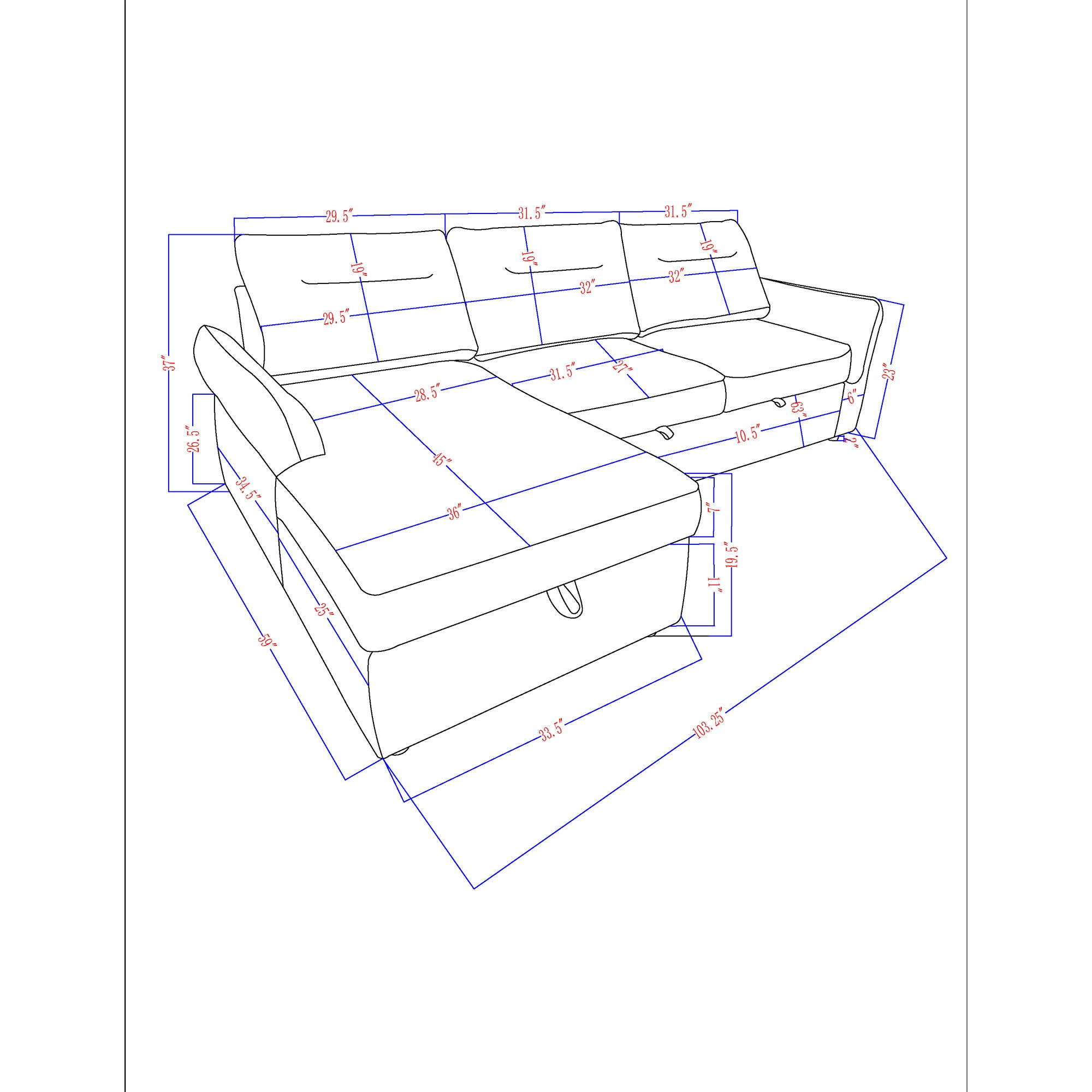 Montana - Sofabed With Storage - Gray