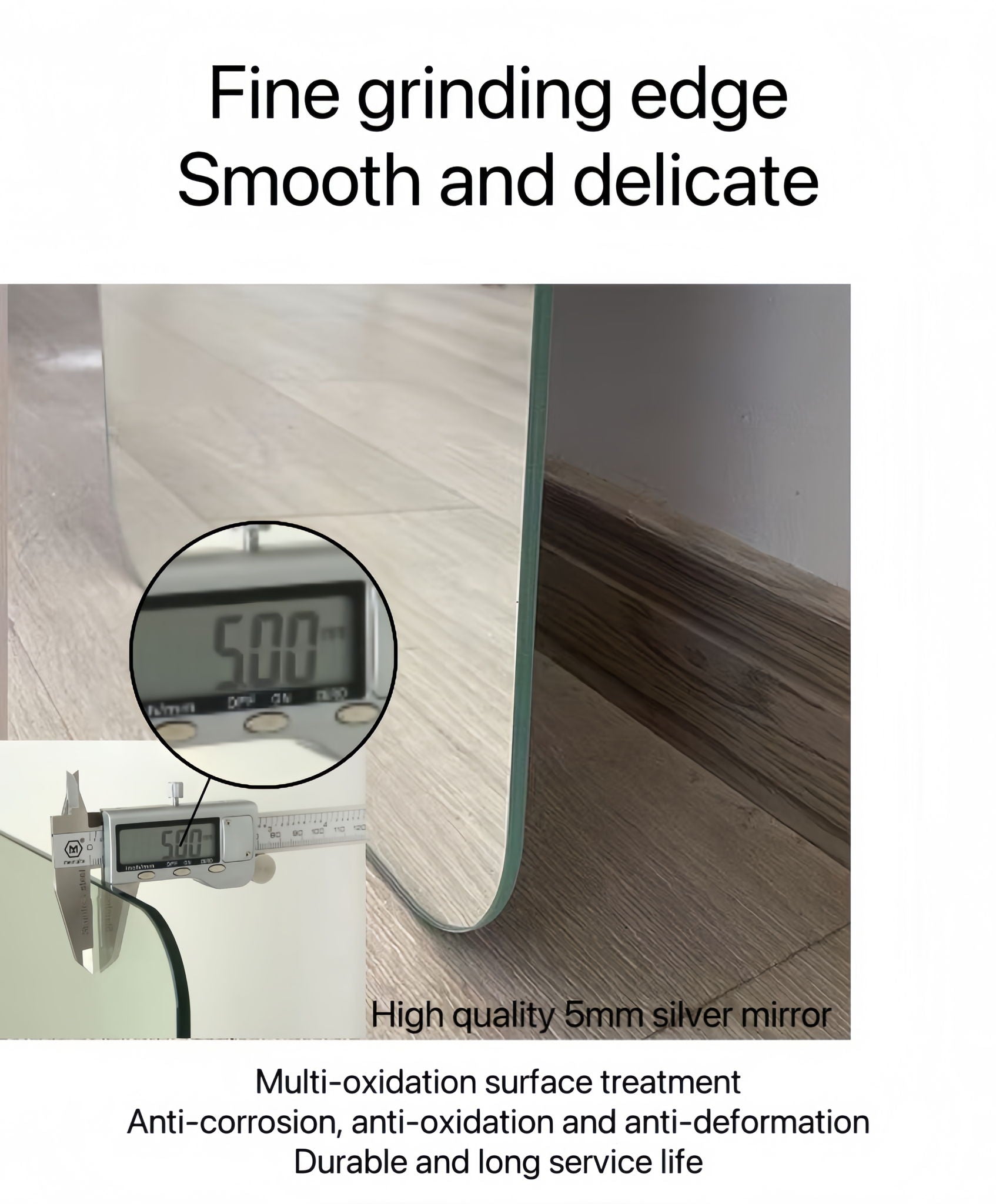 Bathroom Vanity Mirror, Wall Mounted Mirror For Bathroom Anti-Fog Waterproof - Clear