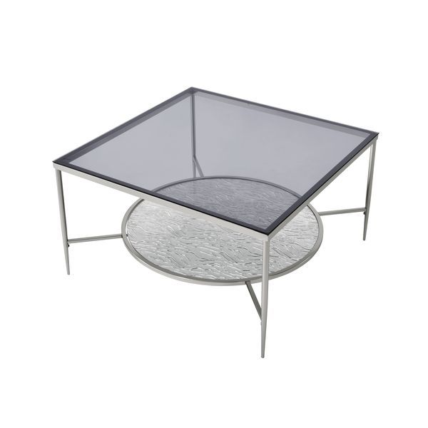 ACME Adelrik - Coffee Table - Glass & Chrome Finish | Meri Furniture