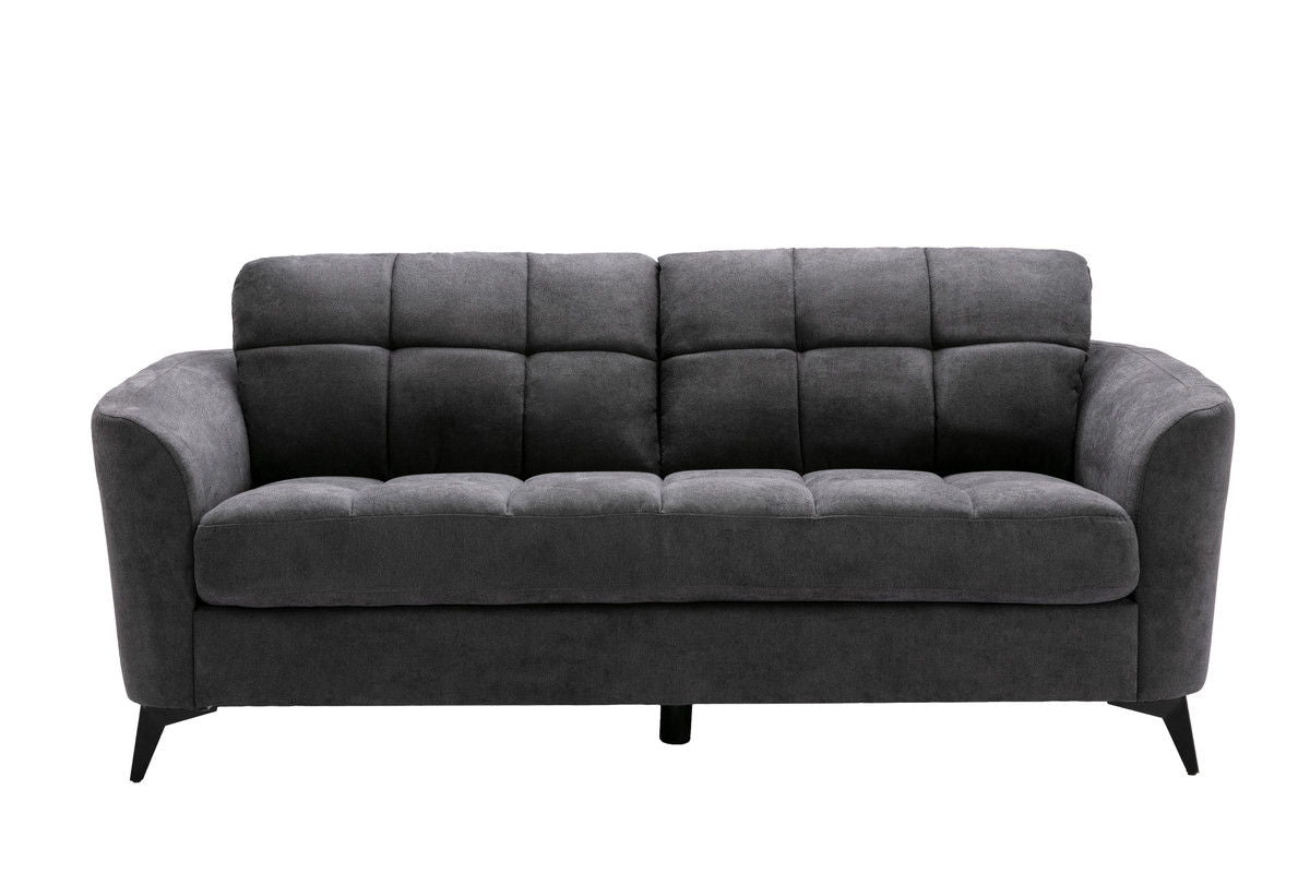 Callie Gray Woven Fabric Sofa Loveseat Living Room Set