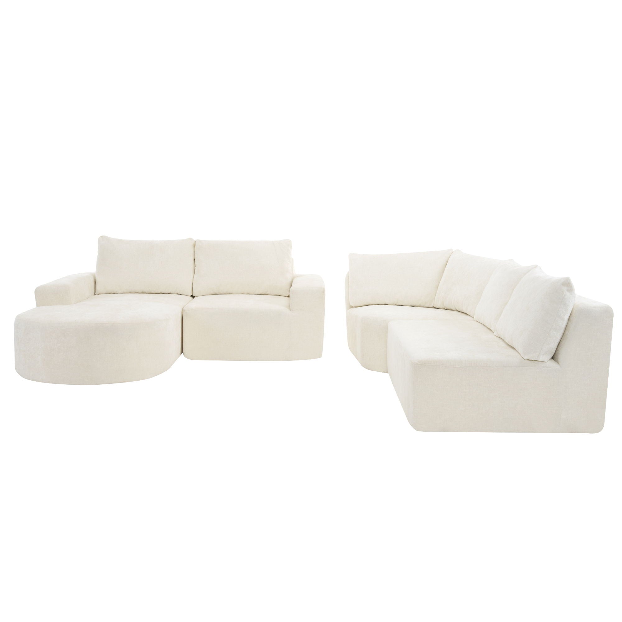 U-Shaped Oversized Modular Cloud Sectional Sofa With Deep Seat For Living Room