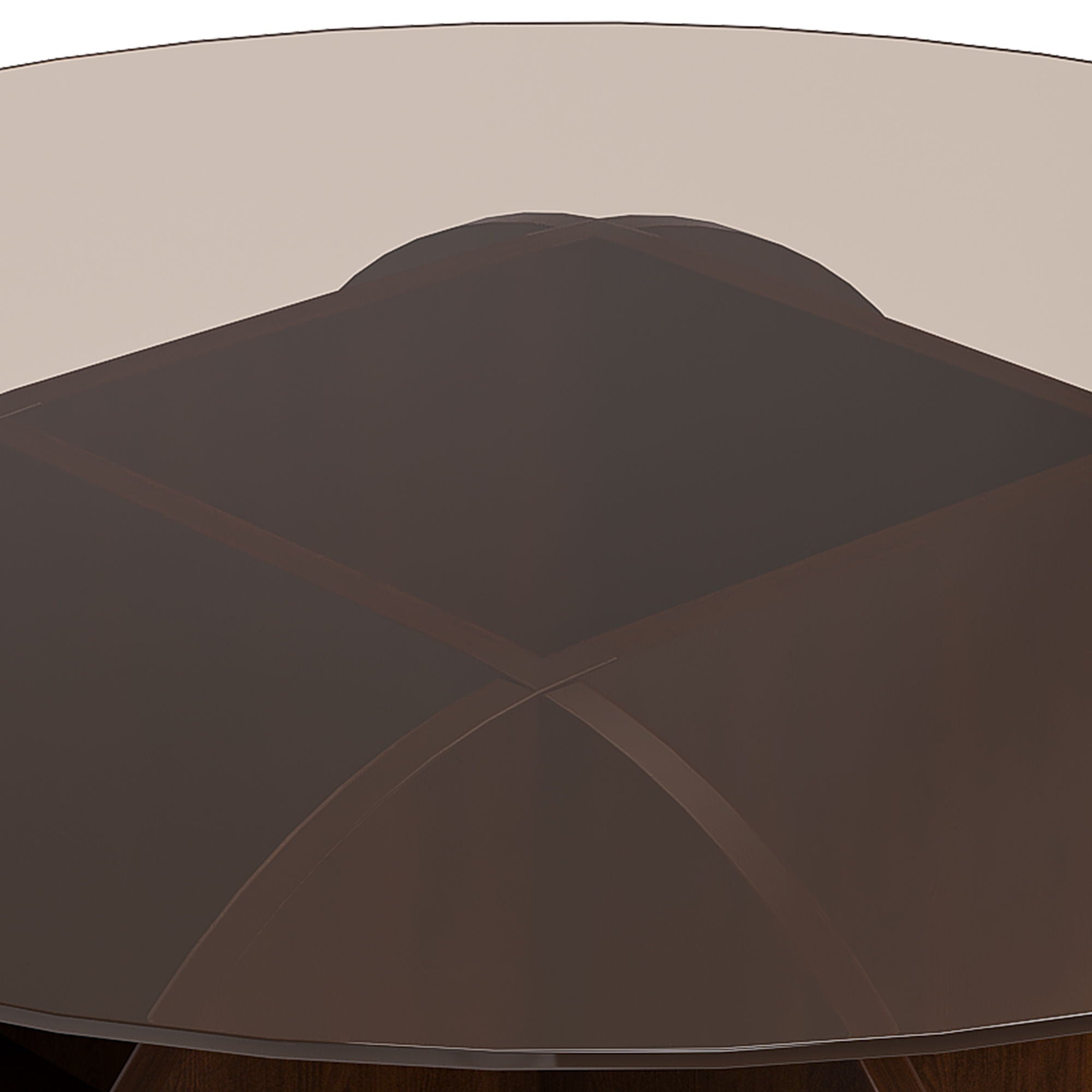 Round Coffee Table With Storage For Living Room - Walnut