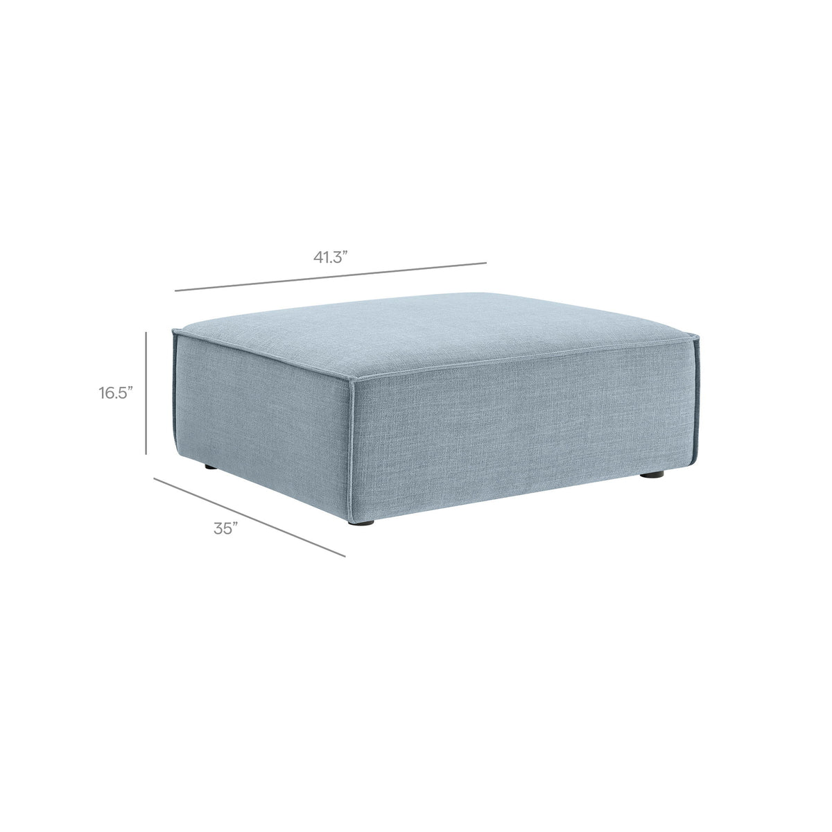 Restore 3-Piece Performance Fabric Upholstered Modular Loveseat with Ottoman by Modway