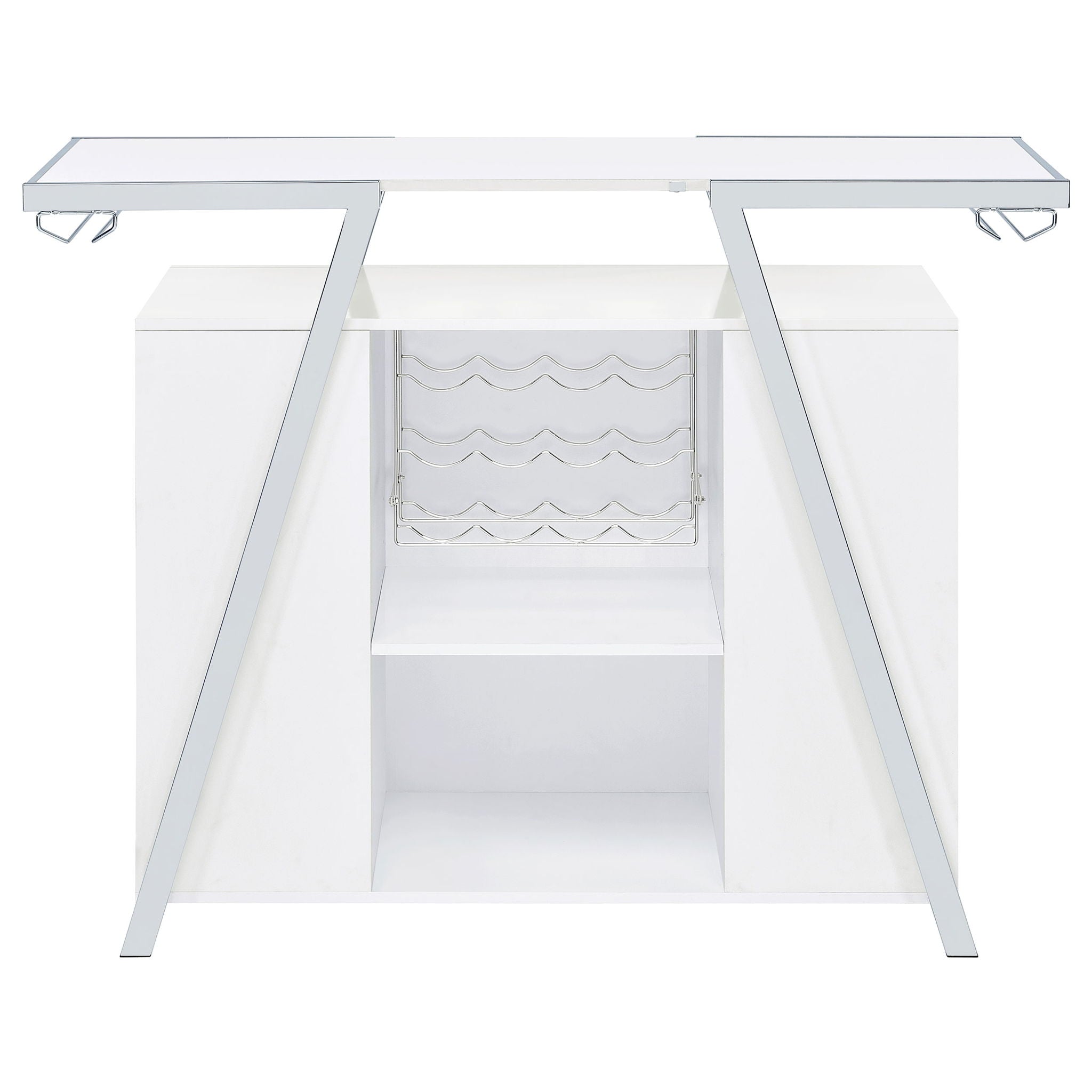 Katia - Wine Cabinet With LED Home Bar, 12 Bottle Storage - Gloss White