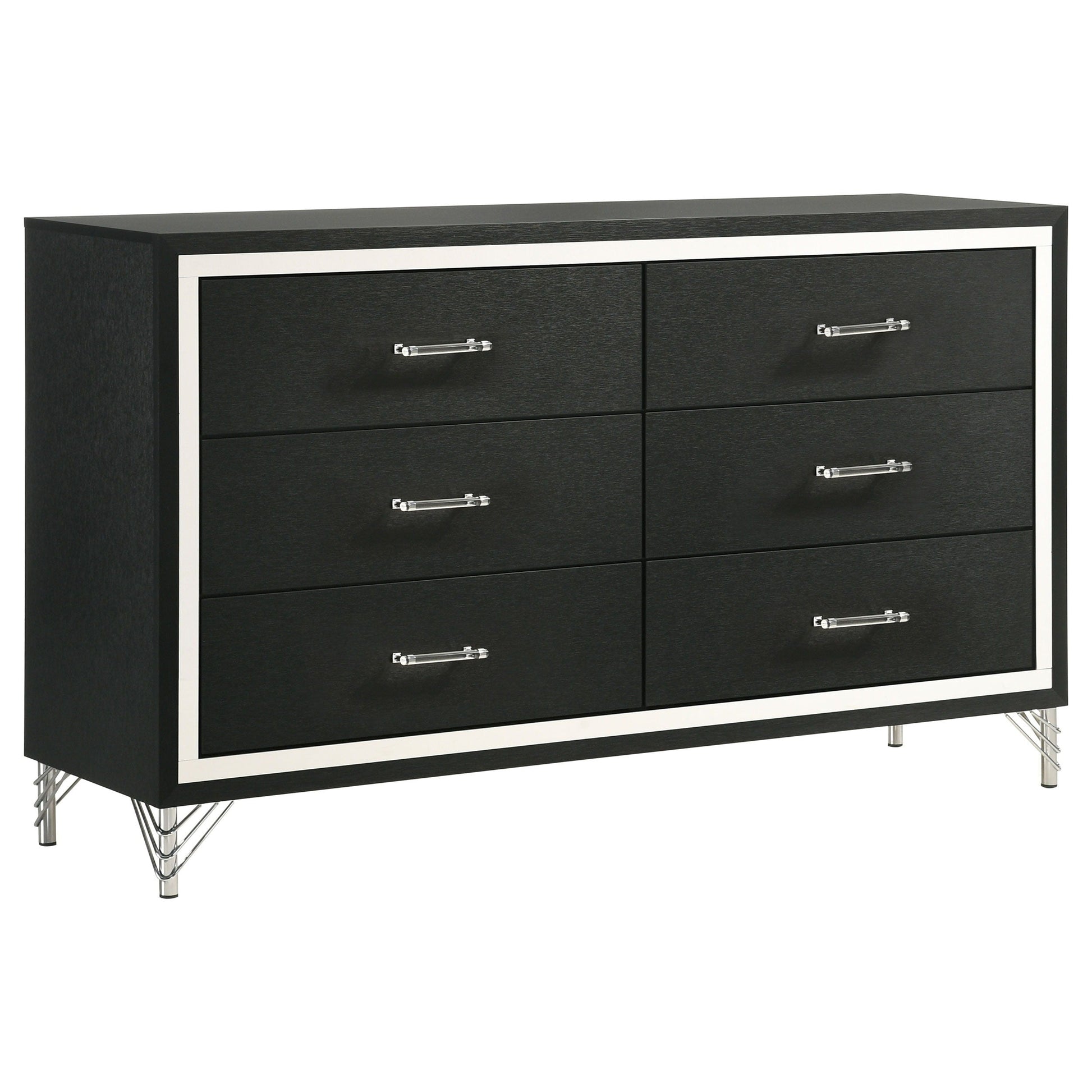 Coaster Fine Furniture Lucia - 6-Drawer Dresser Cabinet - Black | Meri Furniture
