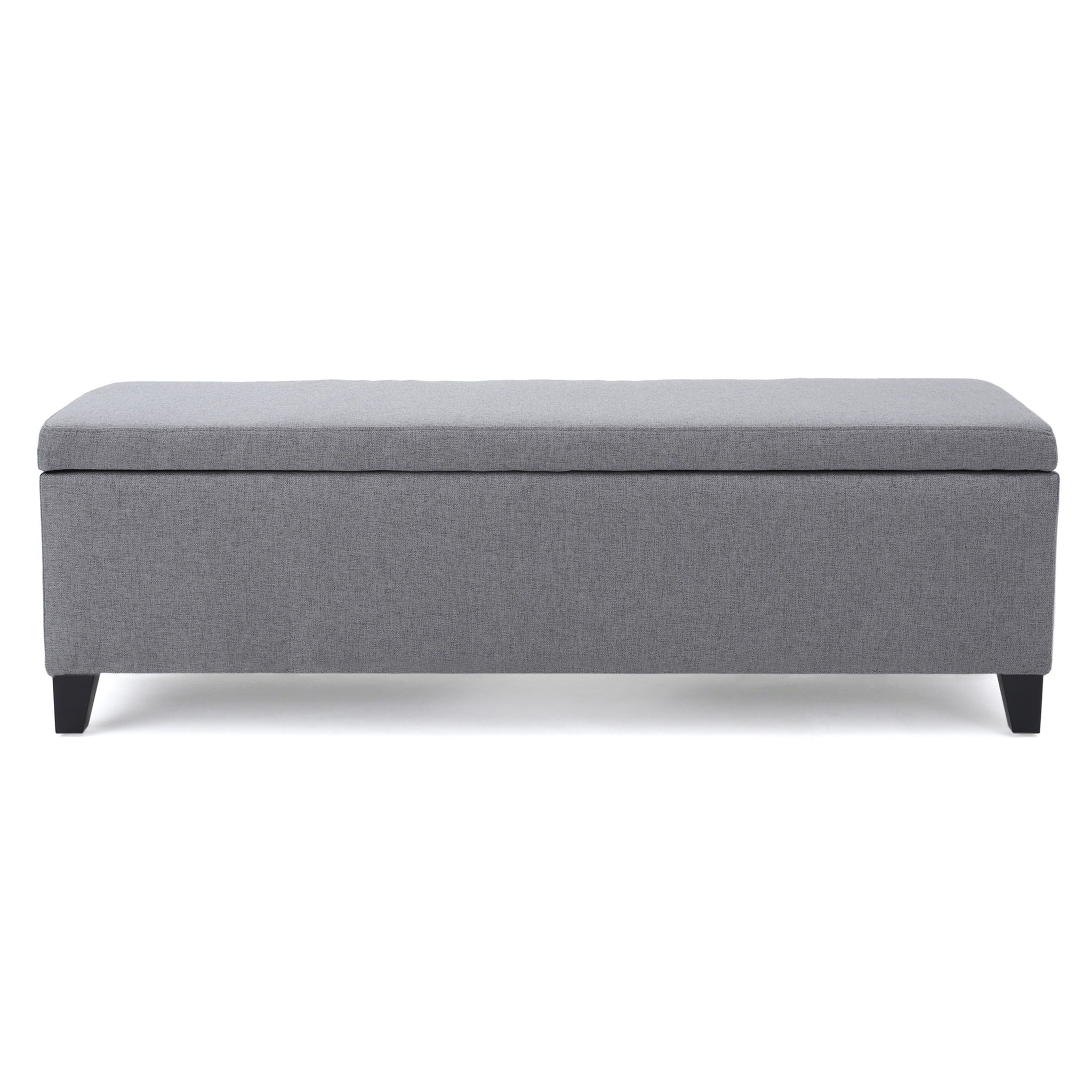 Contemporary Storage Ottoman Bench With Polyester Upholstery