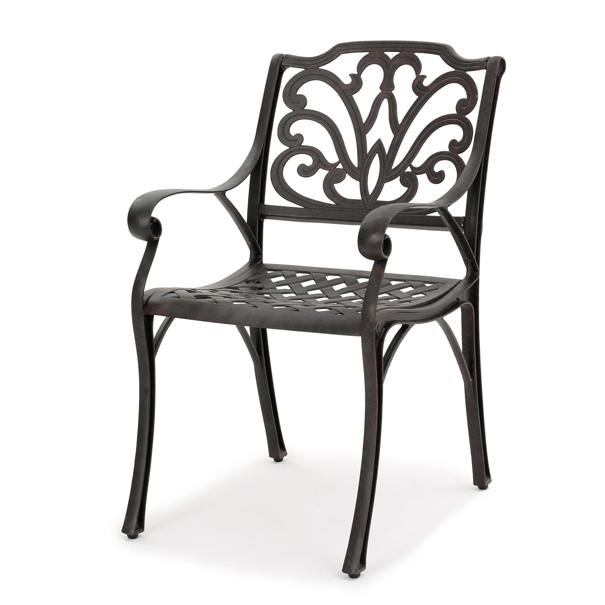 Patio Cast Aluminum Outdoor Dining Chairs (Set of 2) - Bronze