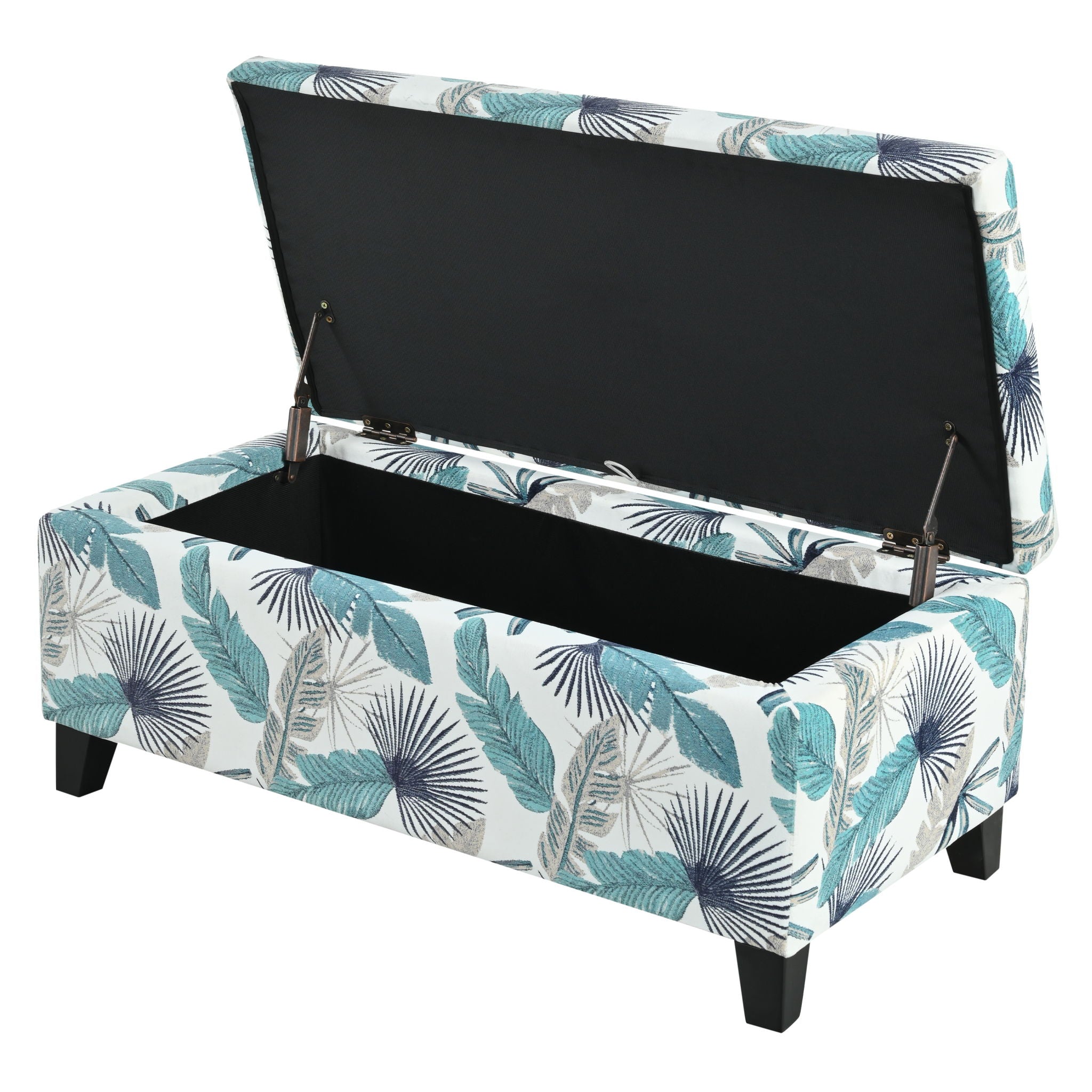 Charming Floral Storage Ottoman With Upholstered Fabric