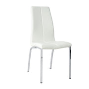 Modern Upholstered Dining Chair (Set of 4) With Electroplated Metal Legs - White