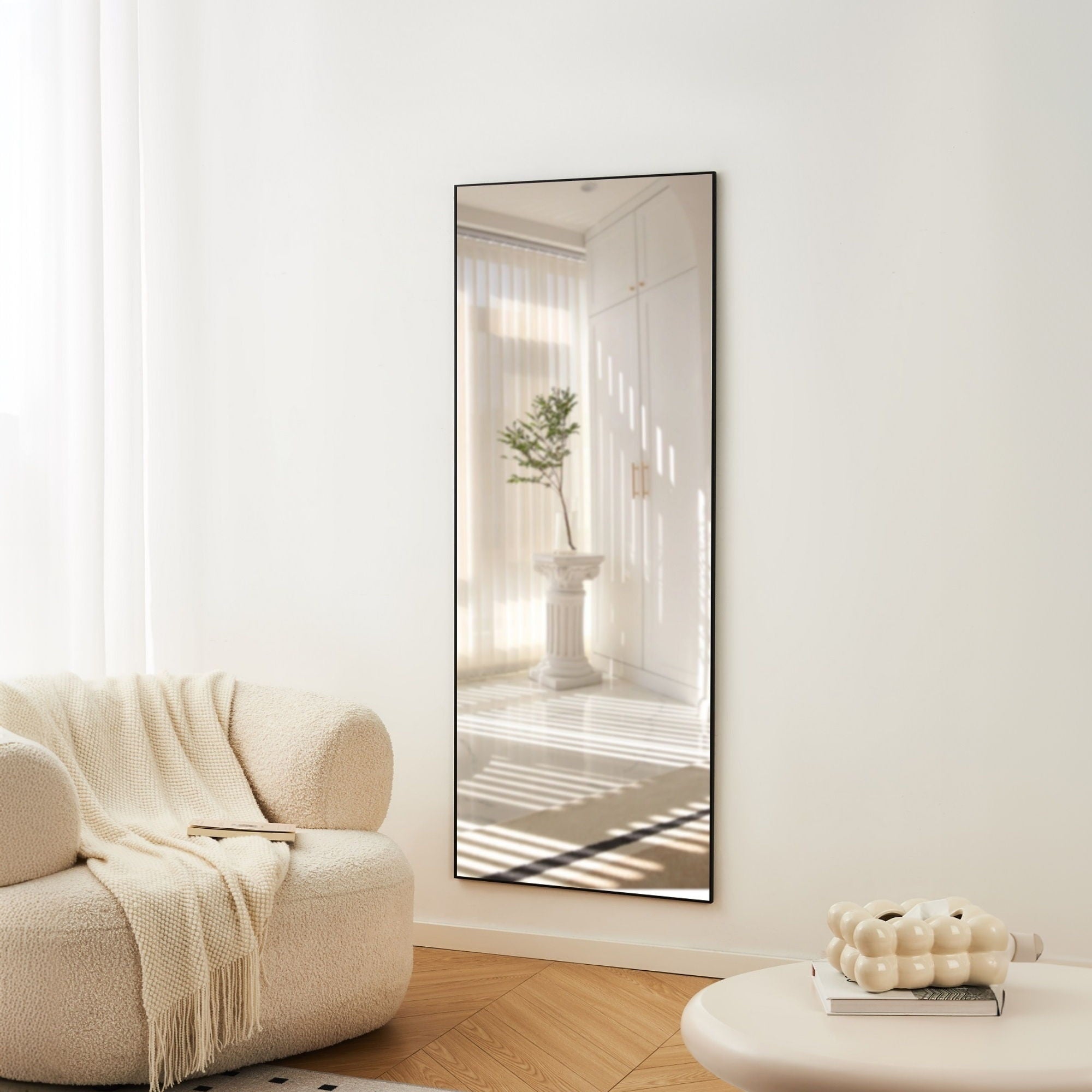 Modern Full Length Mirror With High Definition Shatter Proof Glass And Aluminum Alloy Frame