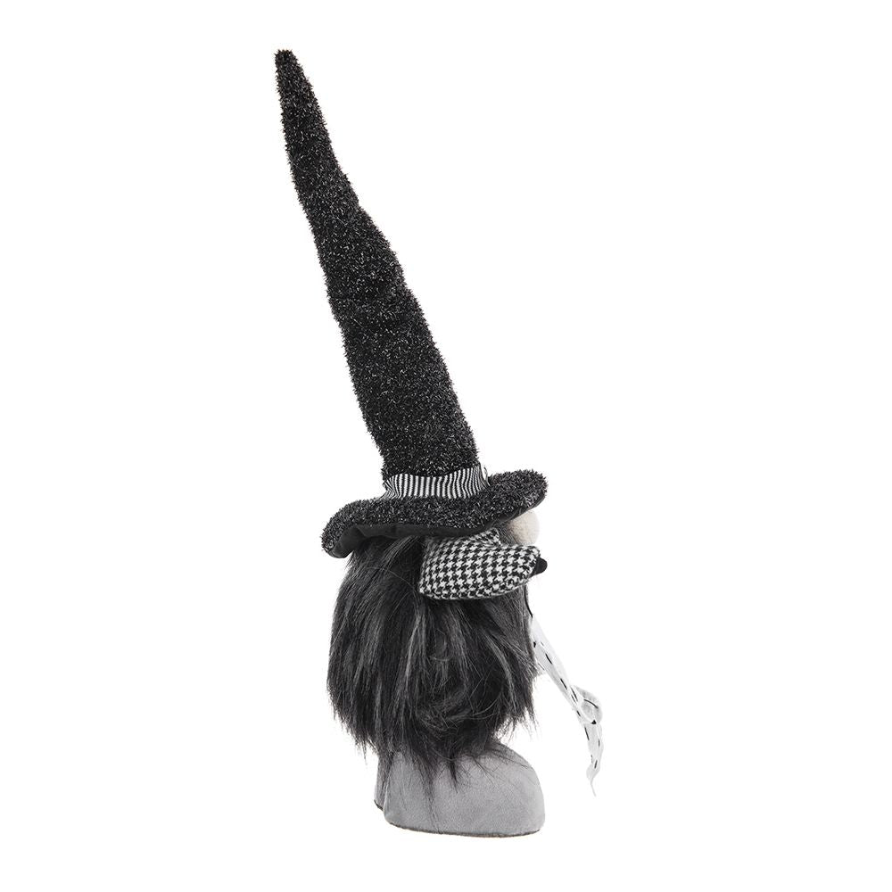 Gnome With 'Boo' Banner, For Halloween Decor - Black White