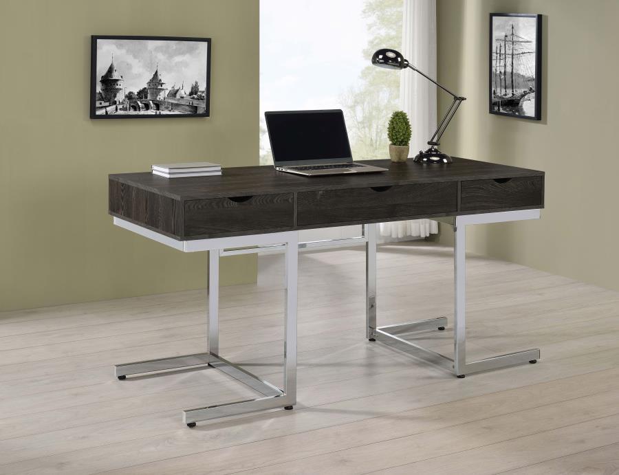 Coaster Fine Furniture Noorvik - 3-Drawer Engineered Wood Desk - Dark Oak | Meri Furniture