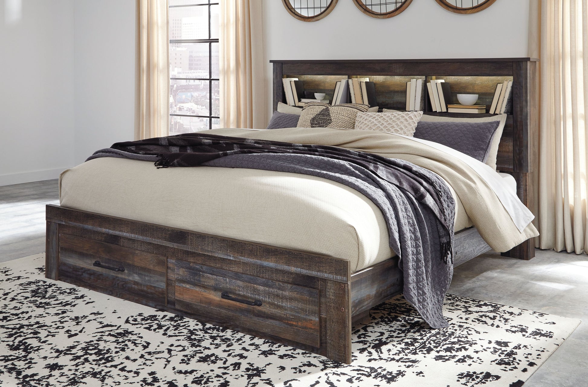 Signature Design by Ashley® Drystan - Panel Bookcase Bed | Meri Furniture
