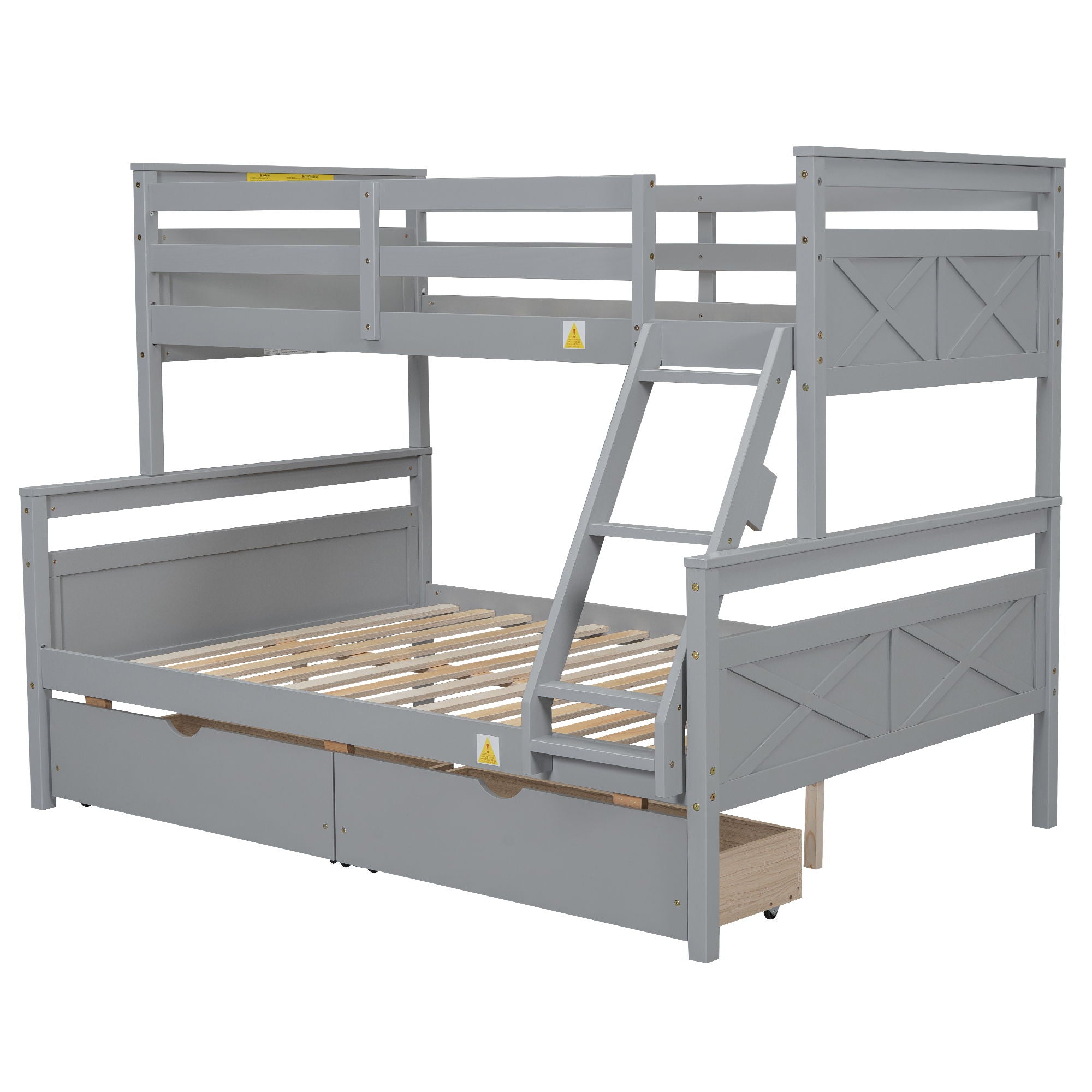 Bunk Bed With Ladder And Safety Guardrail