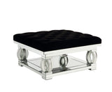 ACME Lotus - Ottoman - Mirrored & Faux Diamonds | Meri Furniture