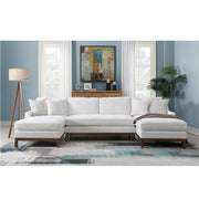 ACME Valiant - Sectional Sofa - Ivory Chenille | Meri Furniture