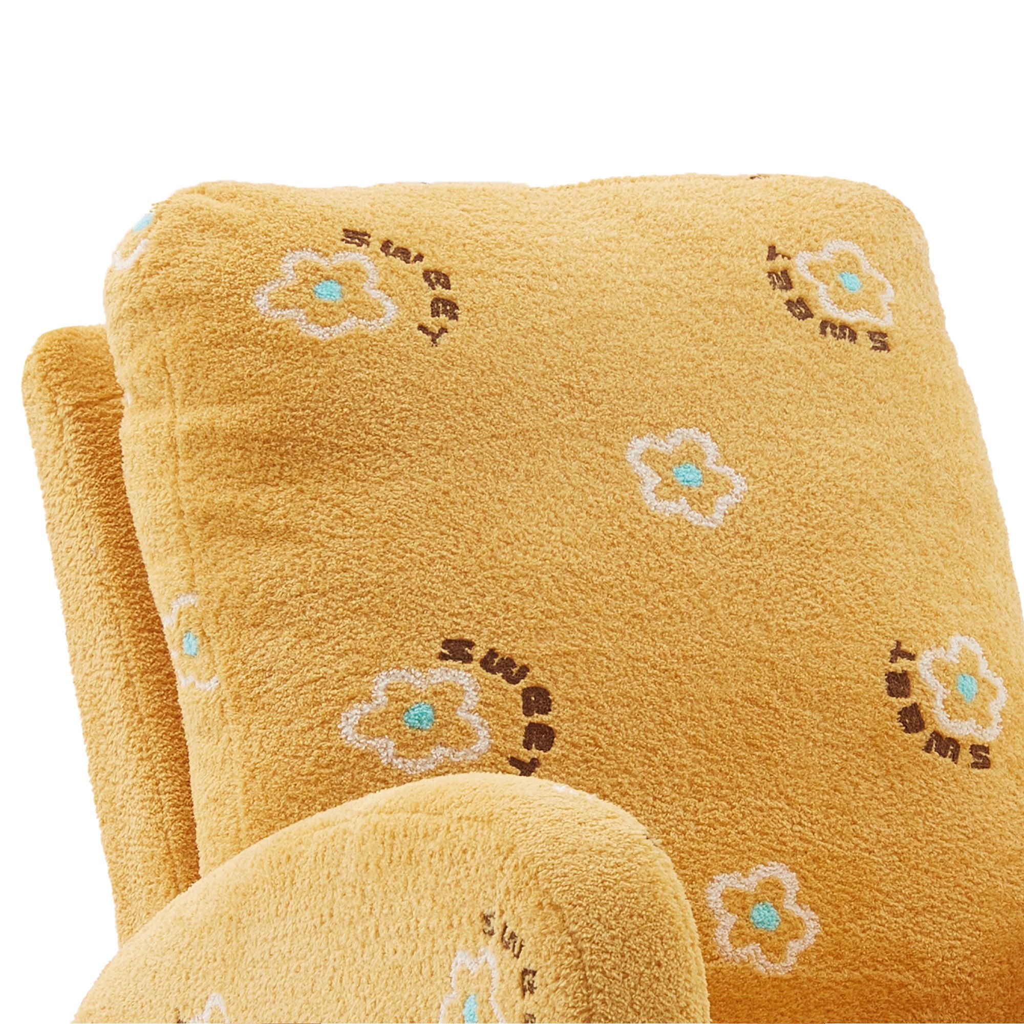 Modern Accent Rocker Armchair With Side Pocket, Upholstered High Back